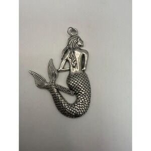 Vintage LAGHCAT Mermaid Pendant Silver Tone Fantasy Ocean Jewelry